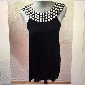 Alice + Olivia Mirror Embellished Neckline Dress
